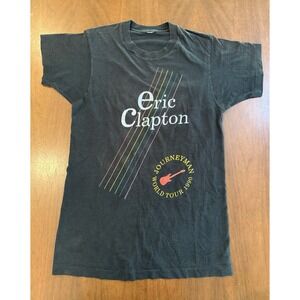 VTG Eric Clapton 1990 Band Concert T Shirt S Journeyman World Tour Single Stitch